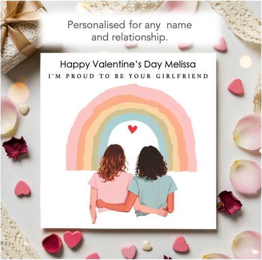 Personalised PROUD TO BE YOUR WIFE LGBTQ+ Valentine Card