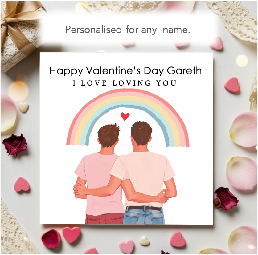 Personalised I LOVE LOVING YOU LGBTQ+ Valentine Card