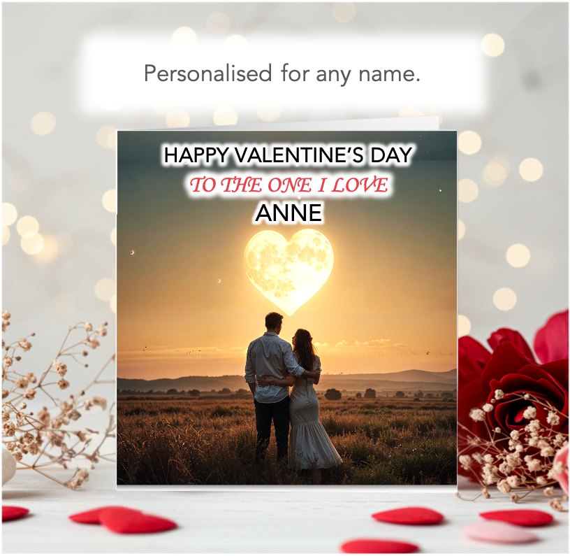 Personalised To The One I Love - Heart sun Valentine Card