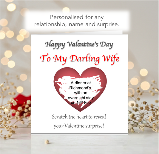 Personalised Valentine's Day Scratch-To-Reveal Heart Card