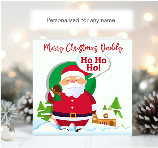 Personalised Santa Ho Ho Ho Child Xmas Christmas Card - GEN3