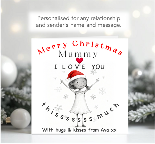 Personalised Christmas I Love You This Much Mummy Card from girl - 4