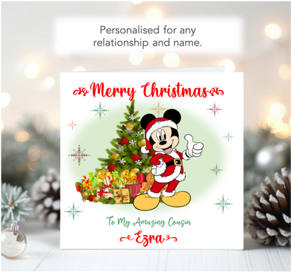 Personalised Mickey Mouse Christmas Card