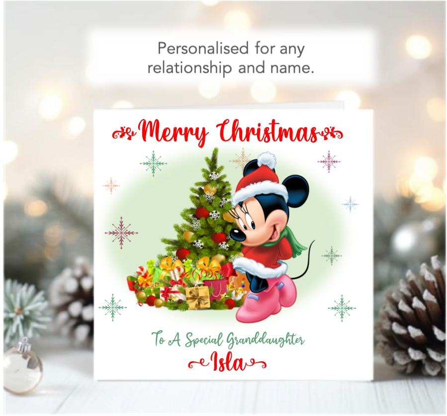 Personalised Minnie Mouse Christmas Card