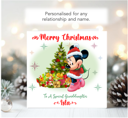 Personalised Minnie Mouse Christmas Card