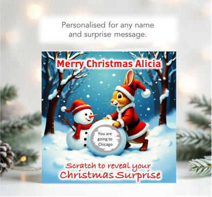 Personalised Christmas Peter Rabbit Scratch-To-Reveal card