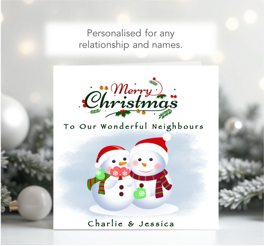 Personalised Christmas Card - Snowman Couple