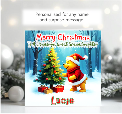 Personalised Winnie The Pooh Christmas Card