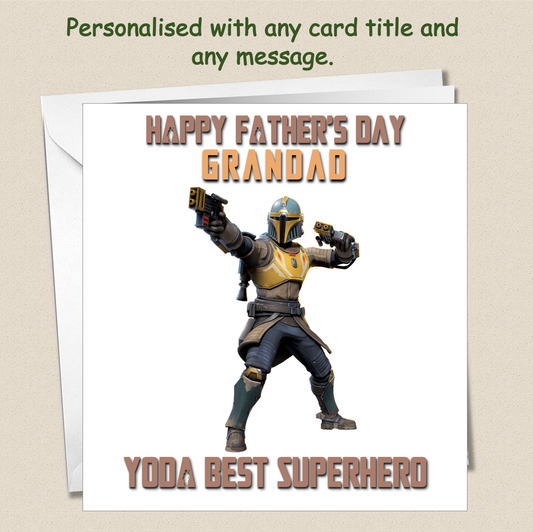 Personalised Mandalorian Father's Day Card - Yoda Best
