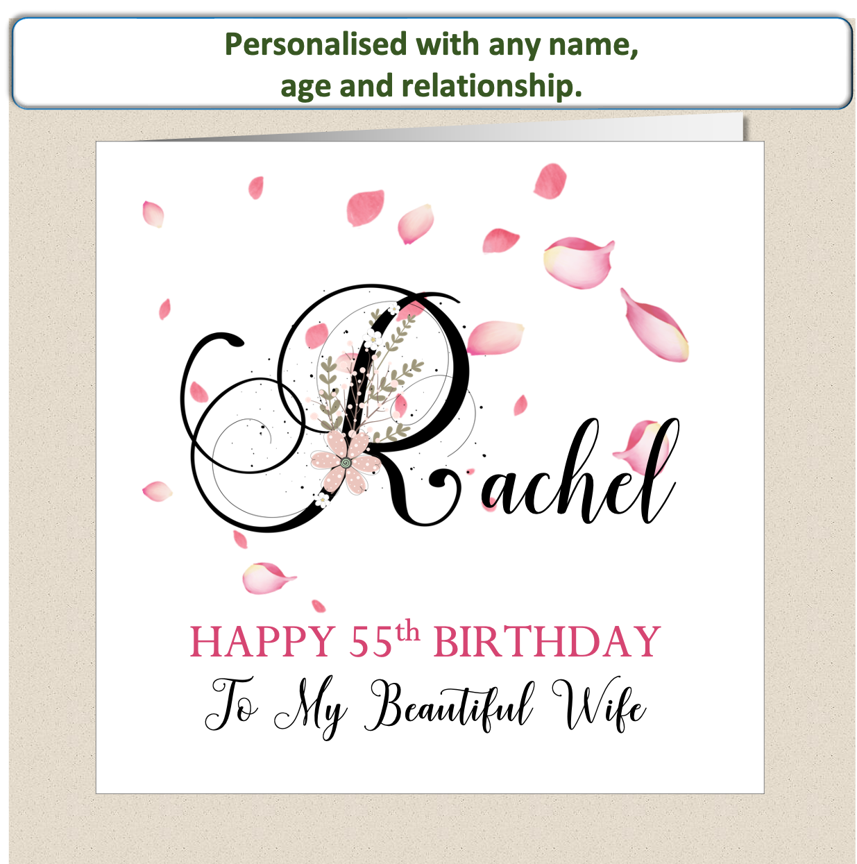 Personalised Female Birthday Card - Butterfly Letter - For Her