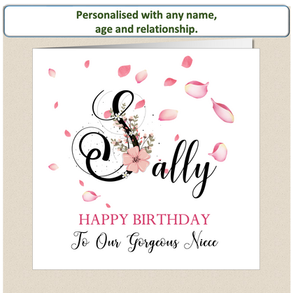 Personalised Female Birthday Card - Butterfly Letter - For Her