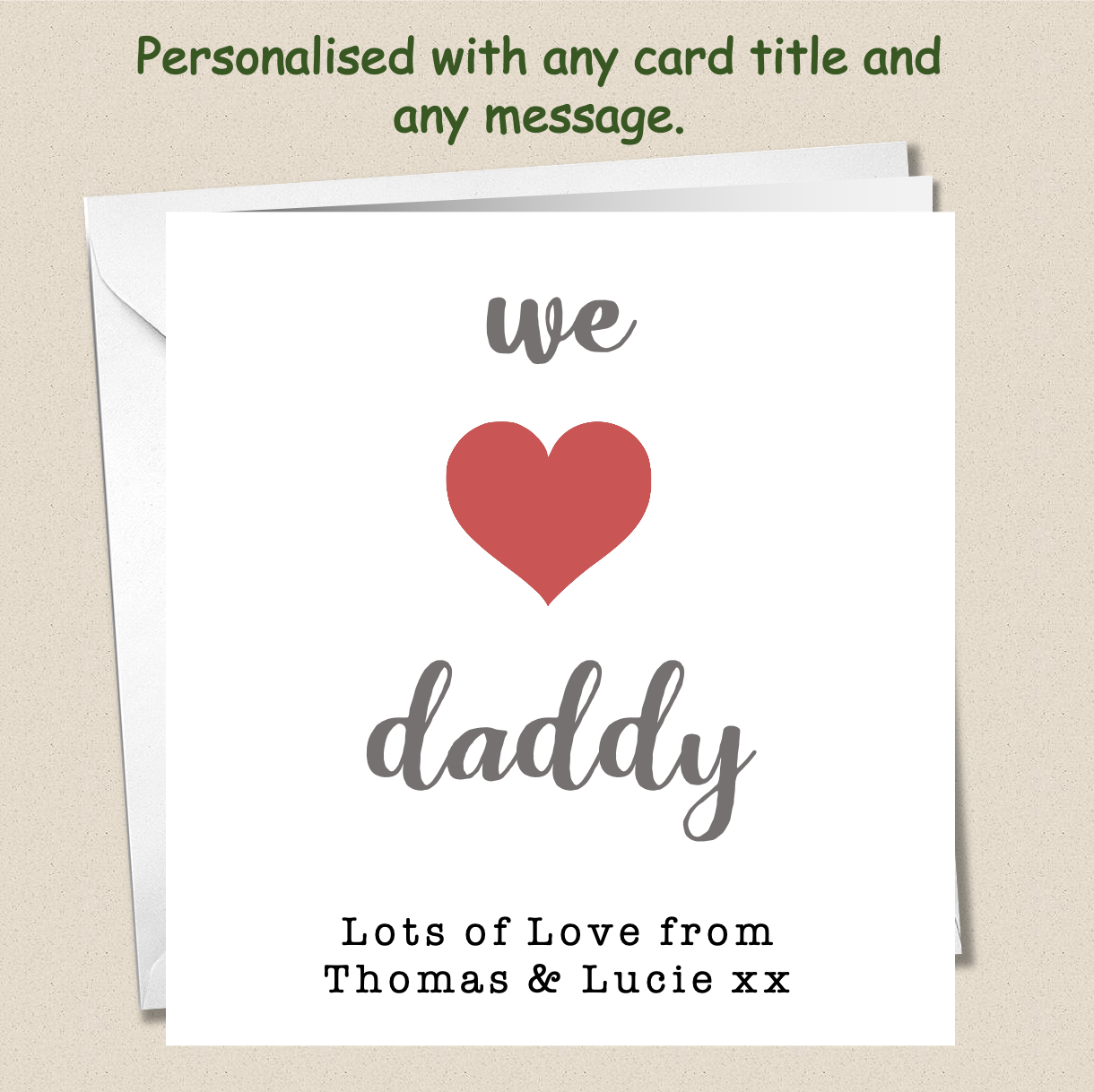 Personalised Father's Day Card - I heart Daddy