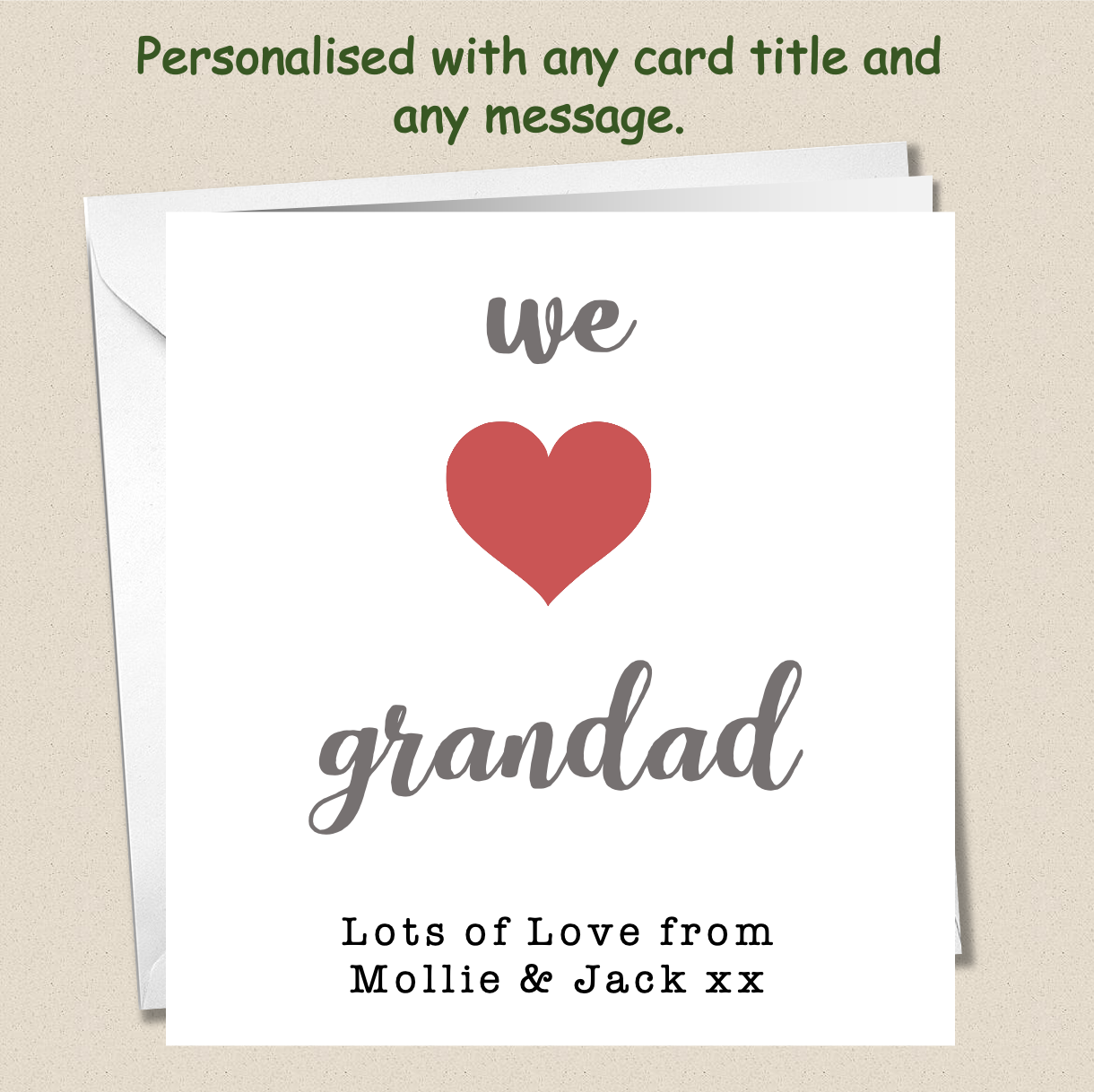 Personalised Father's Day Card - I heart Daddy