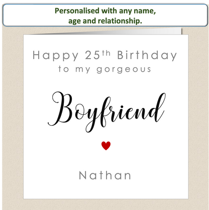 Personalised Male Birthday Card - Relationship - For Him
