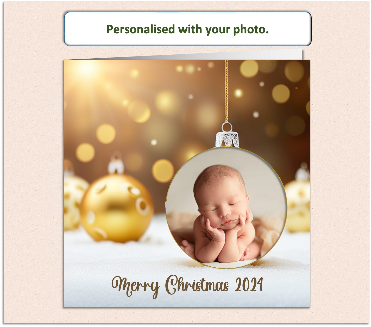 Personalised Christmas Xmas Family card with Baby photo - PHOTO3