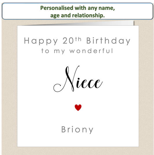 Personalised Female Birthday Card - Relationship - For Her