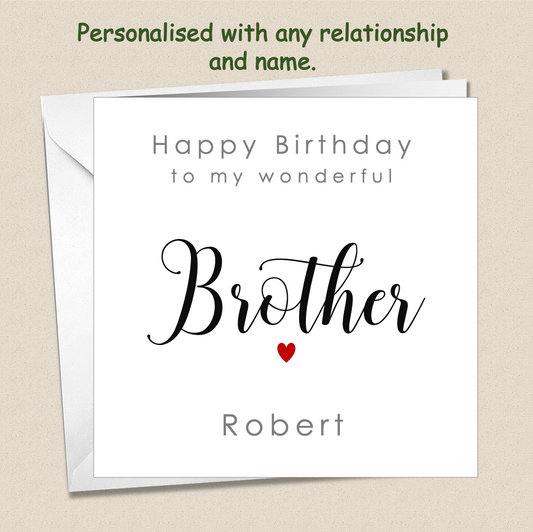 Personalised Male Birthday Card - Relationship - For Him