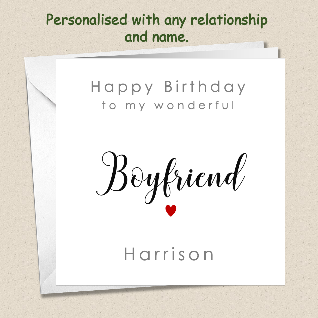 Personalised Male Birthday Card - Relationship - For Him