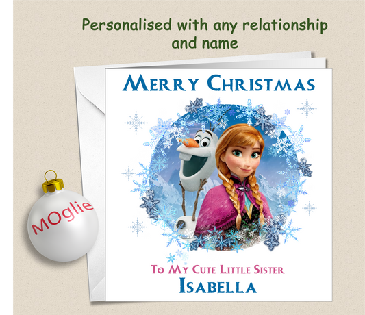 Personalised Frozen Elsa Christmas Card - FRZ1