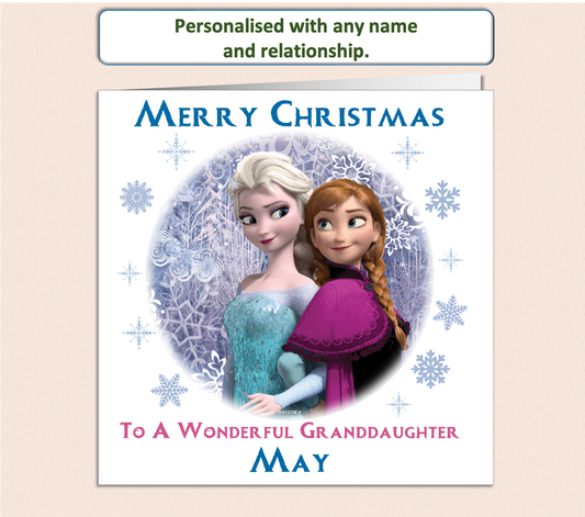 Disney's Frozen Elsa and Anna characters in a winter scene