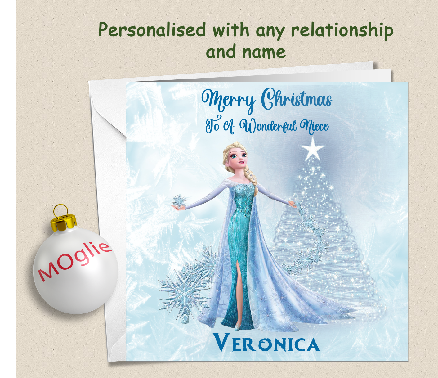 Personalised Frozen Elsa Christmas Card - FRZ4