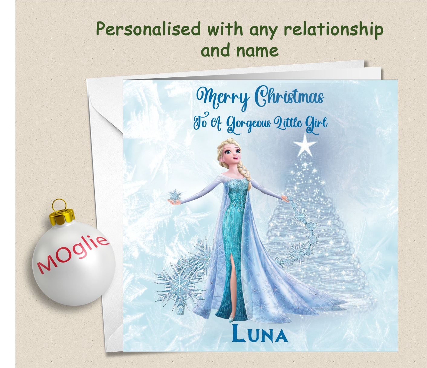 Personalised Frozen Elsa Christmas Card - FRZ4