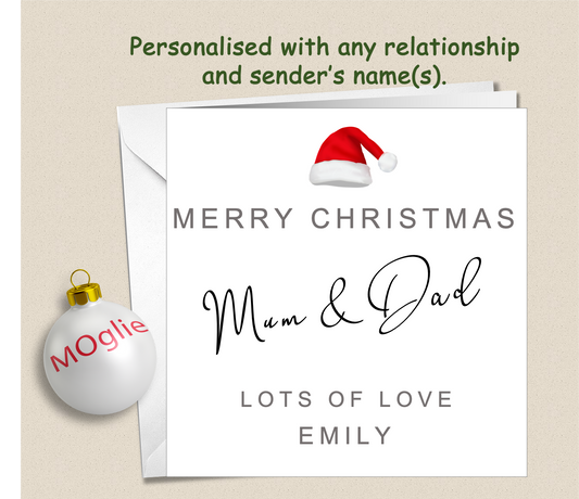 Personalised Christmas Card Couple Both of You - GEN10