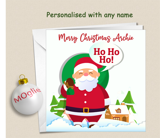 Personalised Santa Ho Ho Ho Child Xmas Christmas Card - GEN3