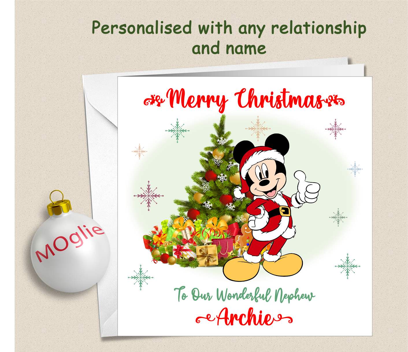 Personalised Mickey Mouse Christmas Card