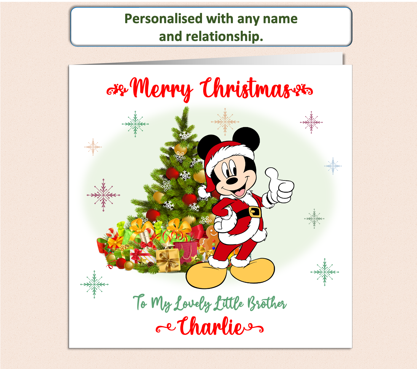 Personalised Mickey Mouse Christmas Card