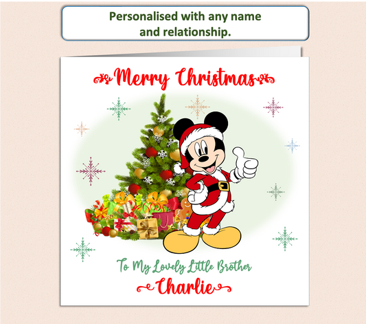Personalised Mickey Mouse Christmas Card