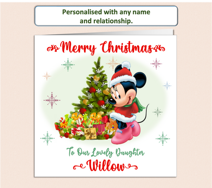 Personalised Minnie Mouse Christmas Card