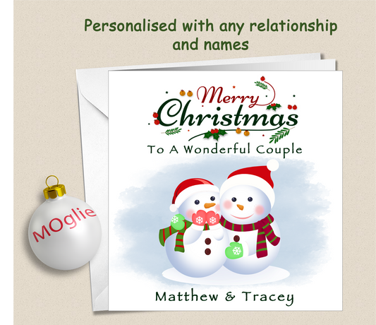 Personalised Christmas Xmas Card Couple Both of You - SNOW1