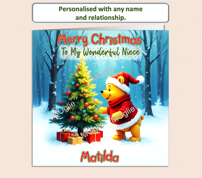 Personalised Winnie The Pooh Christmas Card