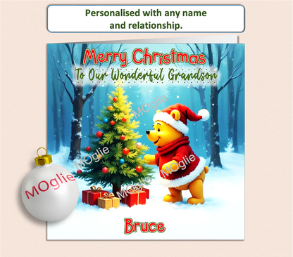 Personalised Winnie The Pooh Christmas Card