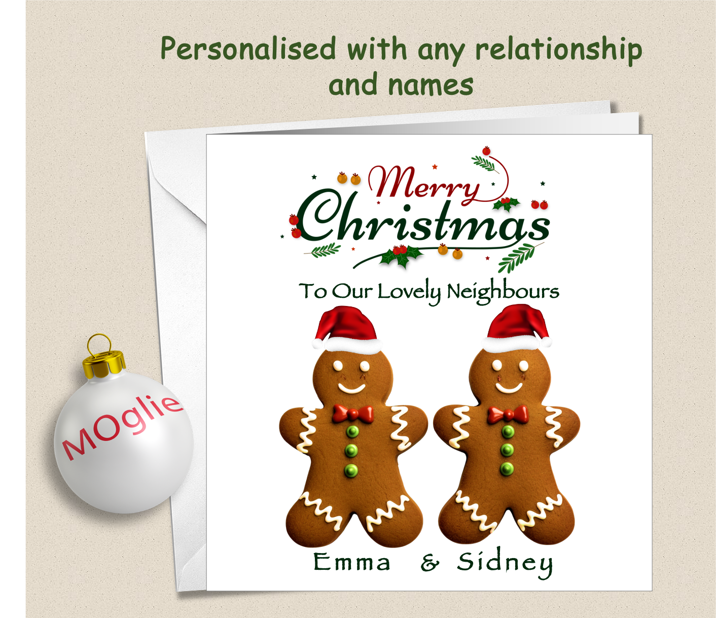 Personalised Christmas Card Couple Both of You - GINGER1