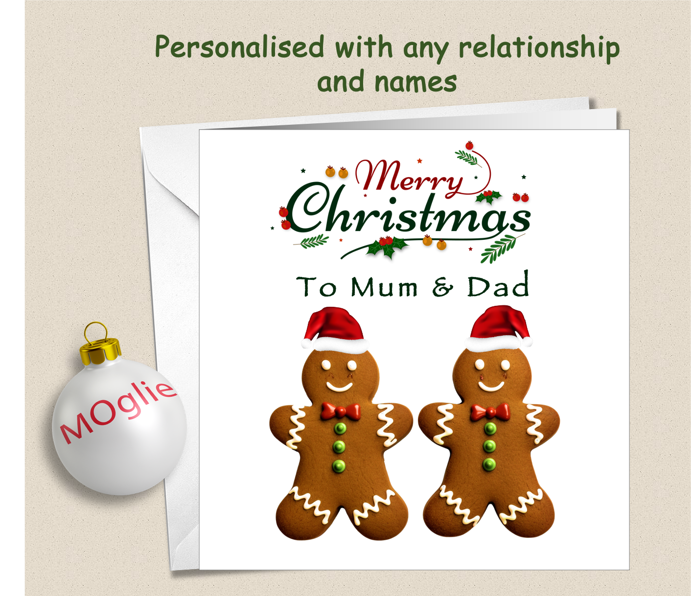 Personalised Christmas Card Couple Both of You - GINGER1