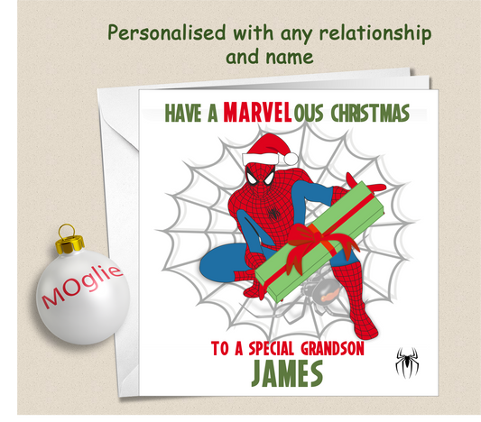 Personalised Marvel Spiderman Christmas Xmas Card