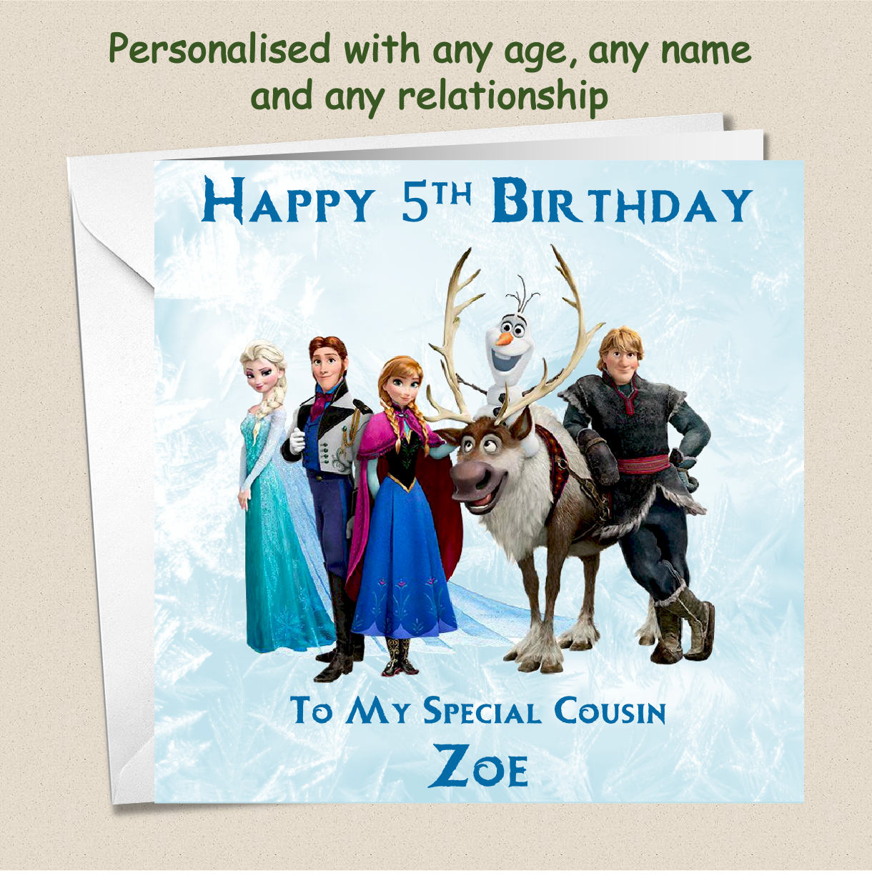 Personalised Frozen Elsa Birthday Card - 4-8 -FRZ1