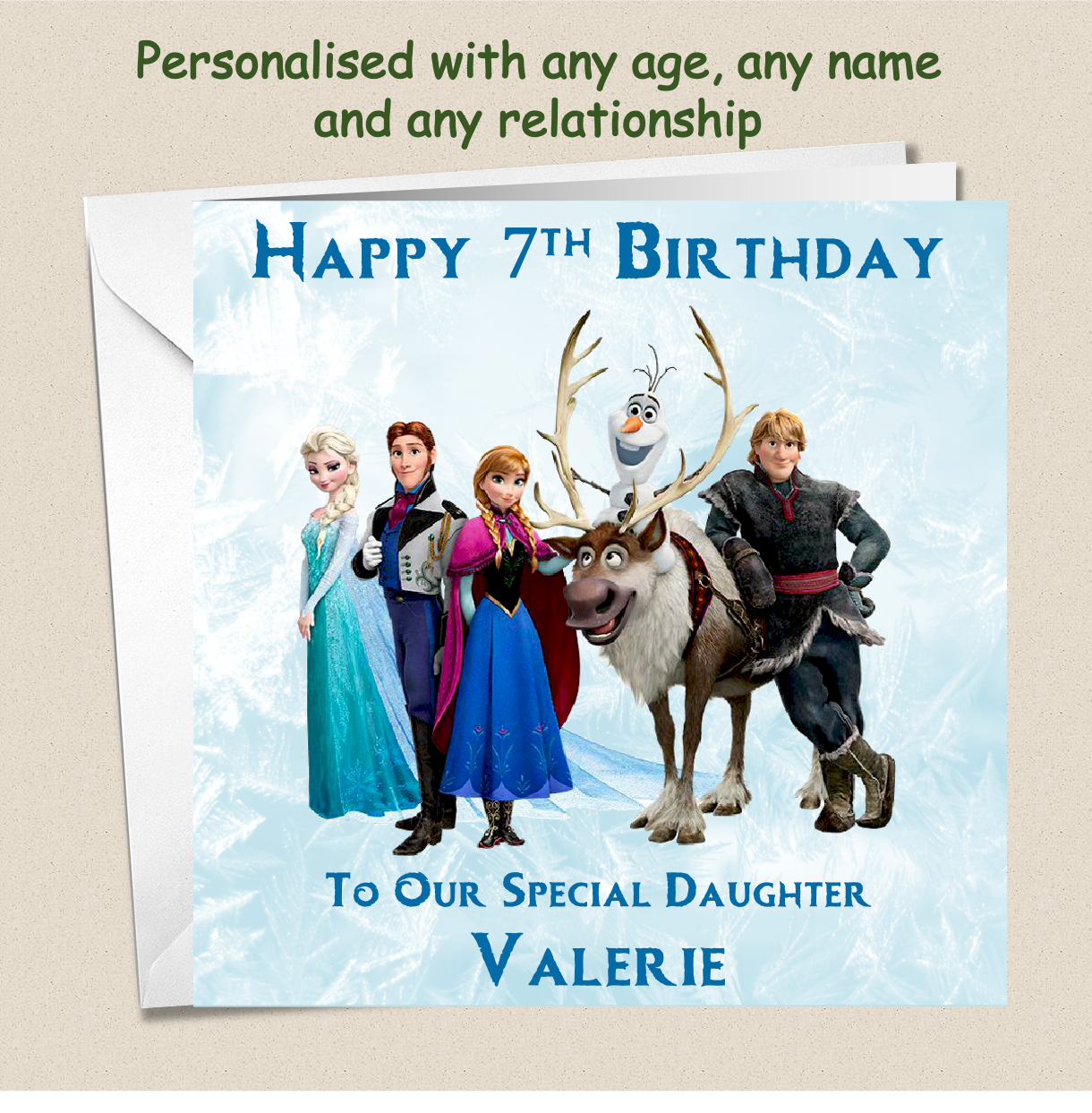 Personalised Frozen Elsa Birthday Card - 4-8 -FRZ1