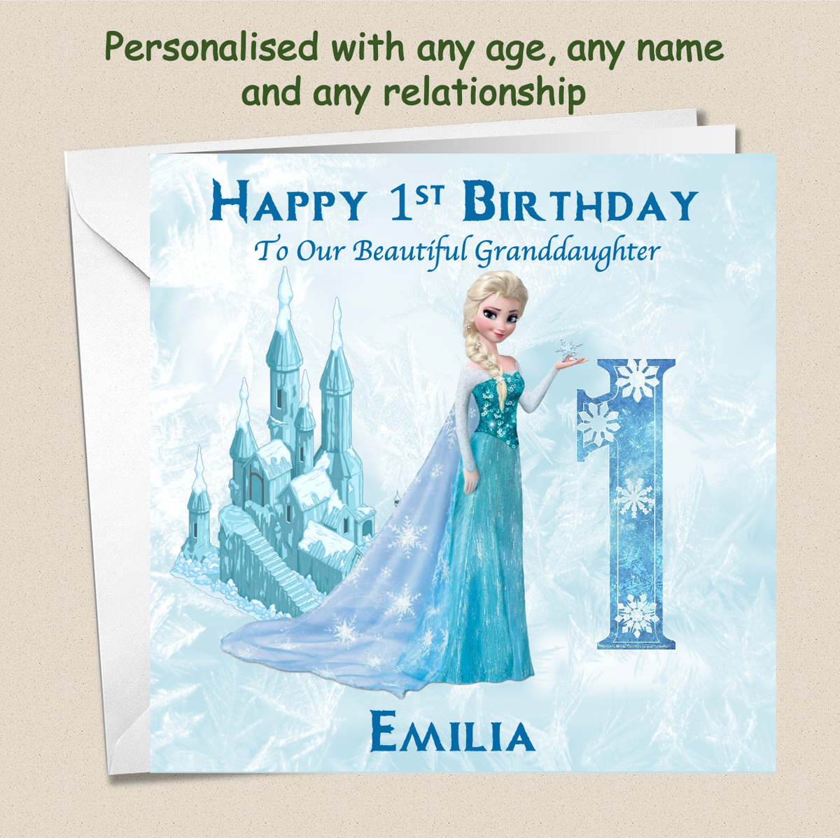 Personalised Frozen Elsa Birthday Card Kids - FRZ2 | MOglie