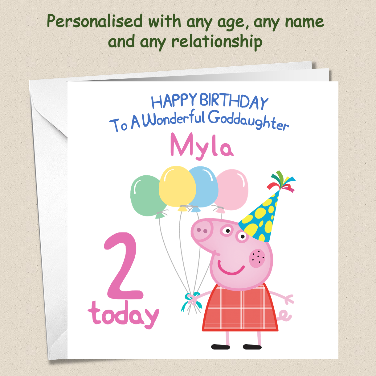 Personalised Peppa Pig Birthday Card
