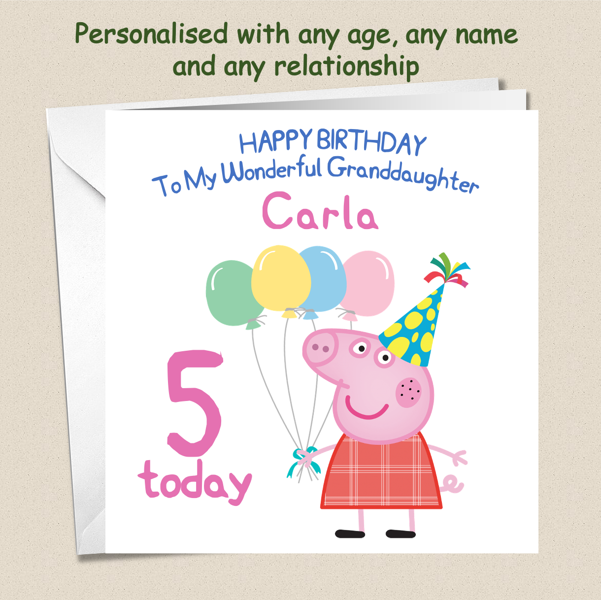 Personalised Peppa Pig Birthday Card